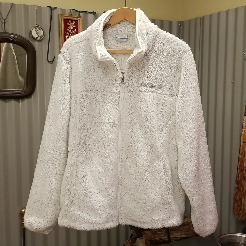 Columbia XL women's plush fleece jacket full zip 2 pockets polyester Like new - Picture 4 of 10